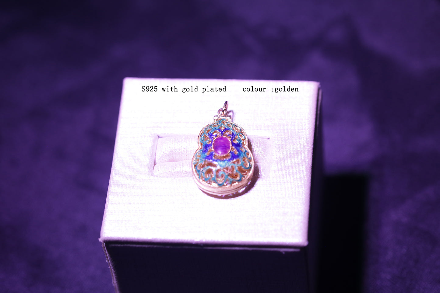 [108]S925 Gold-Plated Sugilite Pendant Top