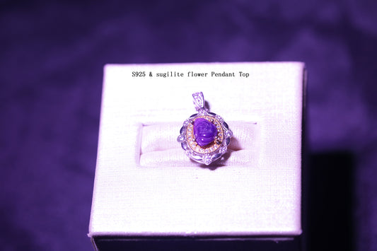 [109]S925 Gold-Plated Sugilite Pendant Top