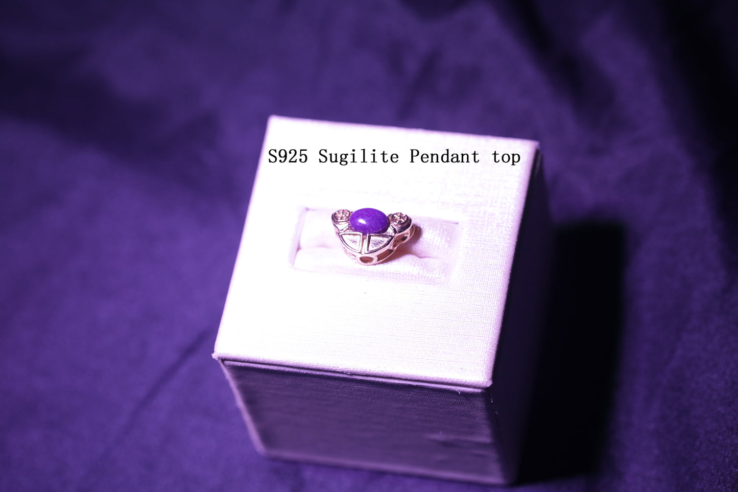 [112]S925 Gold Plated Sugilite Pendant Top