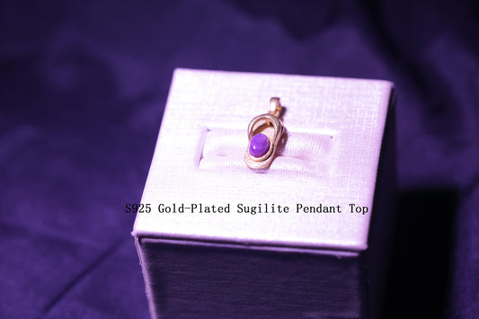 [120]S925 Gold-Plated Sugilite Pendant Top