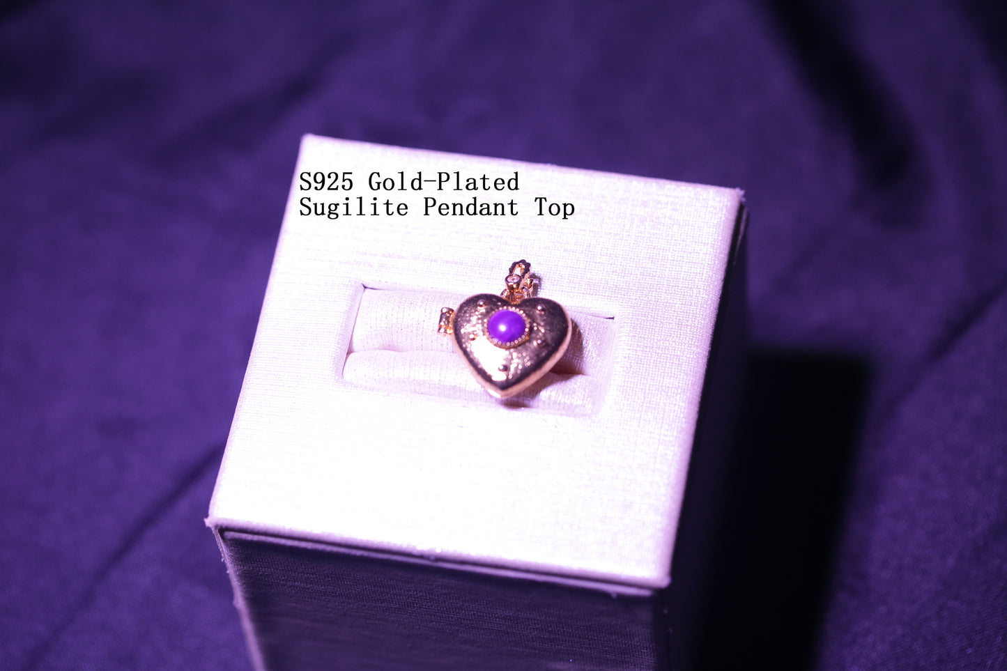 [117]S925 Gold-Plated Sugilite Pendant Top